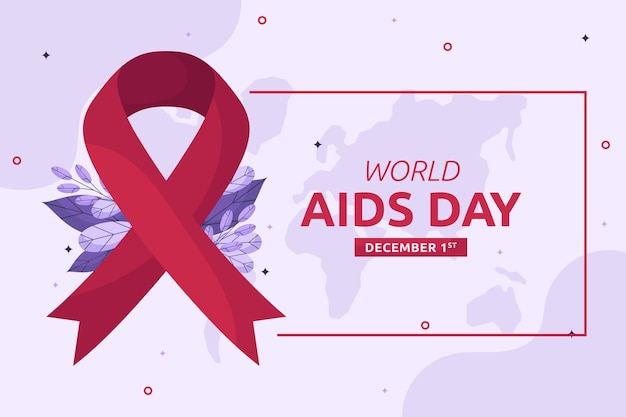 Fondo piatto della giornata mondiale dell'aids