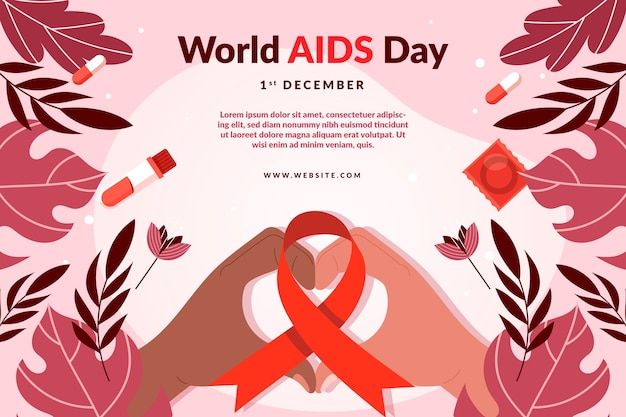 Fondo piatto della giornata mondiale dell'aids