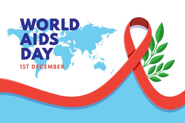 Flat world aids day background