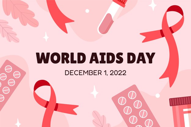Flat world aids day background