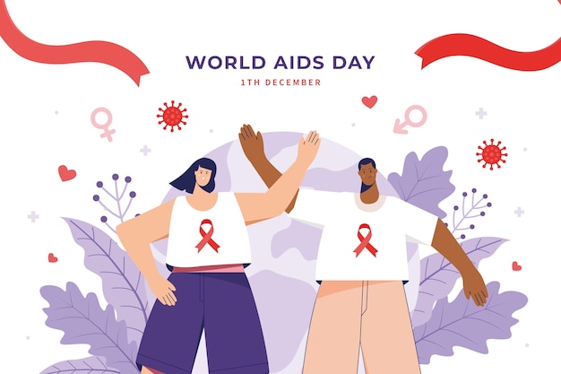Free vector flat world aids day background