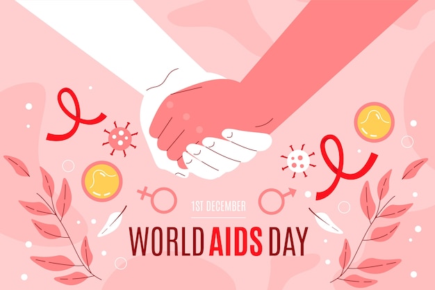 Vettore gratuito fondo piatto della giornata mondiale dell'aids