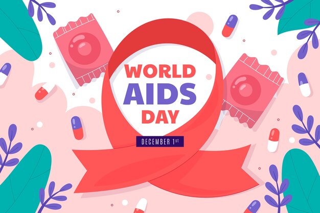 Flat world aids day background