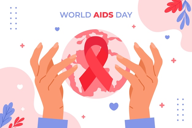 Fondo piatto della giornata mondiale dell'aids