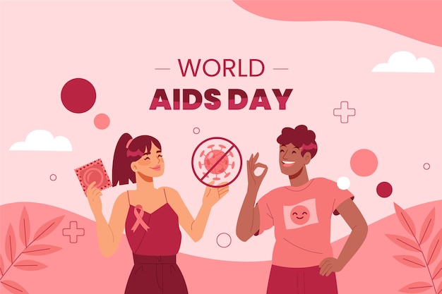 Fondo piatto della giornata mondiale dell'aids