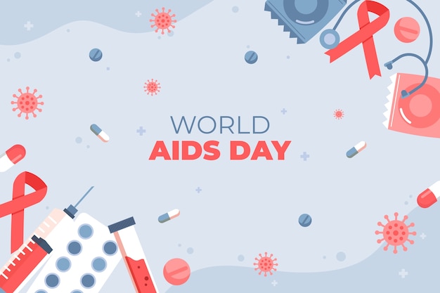 Vettore gratuito fondo piatto della giornata mondiale dell'aids