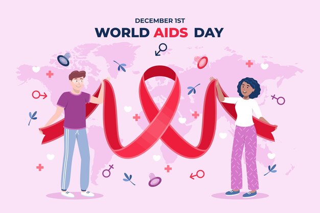 Flat world aids day background