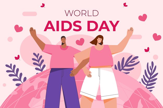 Fondo piatto della giornata mondiale dell'aids