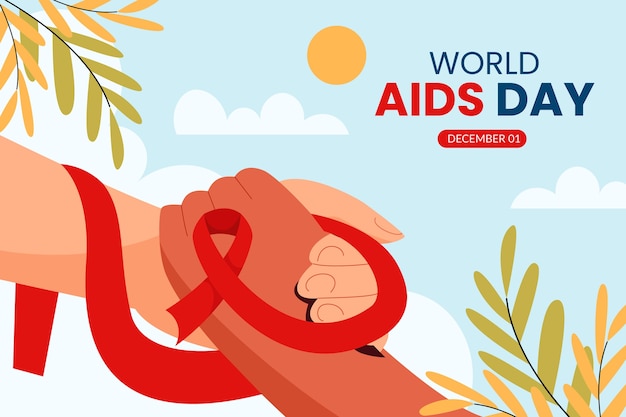 Fondo piatto della giornata mondiale dell'aids