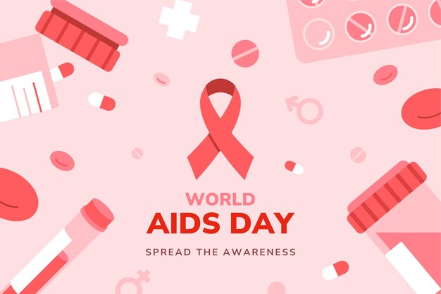 Flat world aids day background