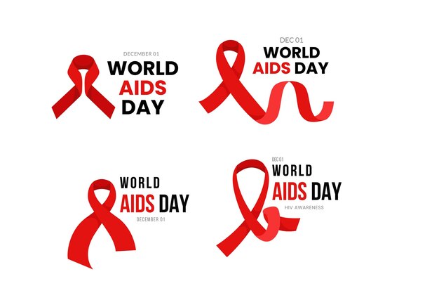 평평한 세계 에이즈의 날 배지