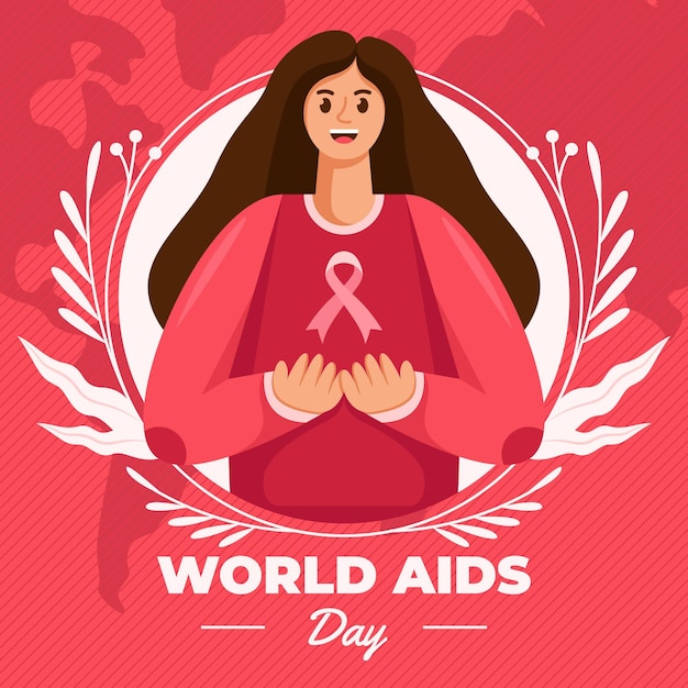 Vettore gratuito illustrazione piatta della giornata mondiale dell'aids