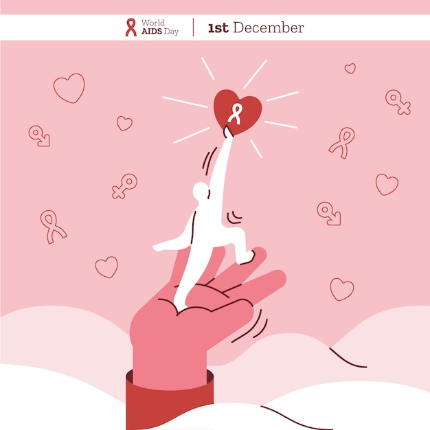 Flat world aids day illustration