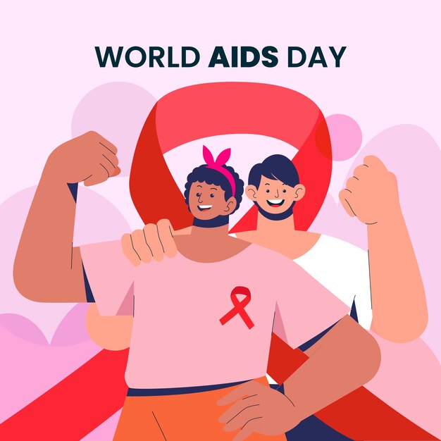 Flat world aids day illustration