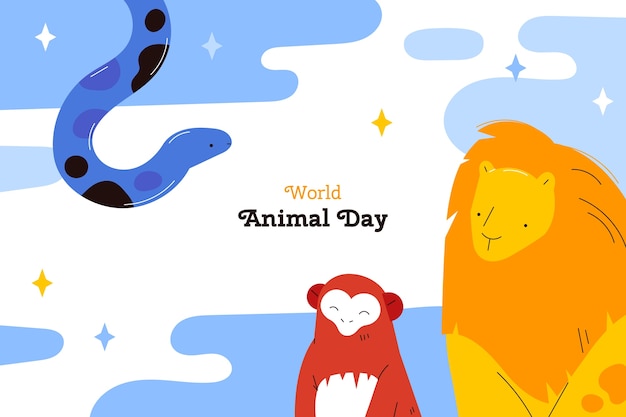 Free vector flat world animal day background