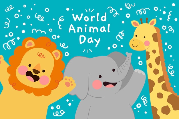 Free vector flat world animal day background