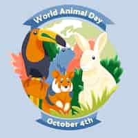 Free vector flat world animal day illustration