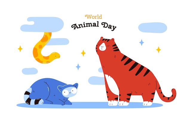 Free vector flat world animal day illustration