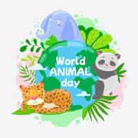 Free vector flat world animal day illustration