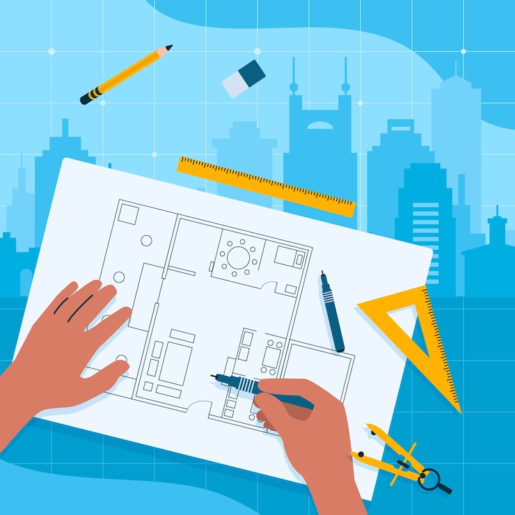 Free Vector flat world architecture day illustration