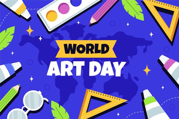 Free vector flat world art day background