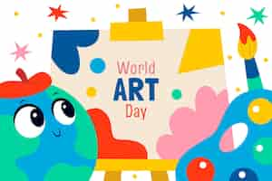 Free vector flat world art day background