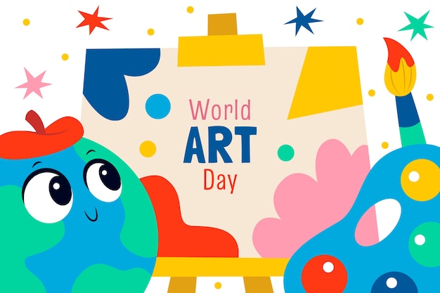 Flat world art day background