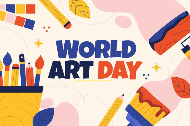 Flat world art day background