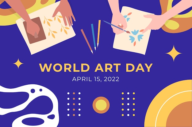 Flat world art day background