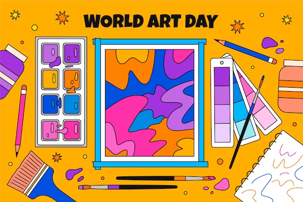 Free vector flat world art day background