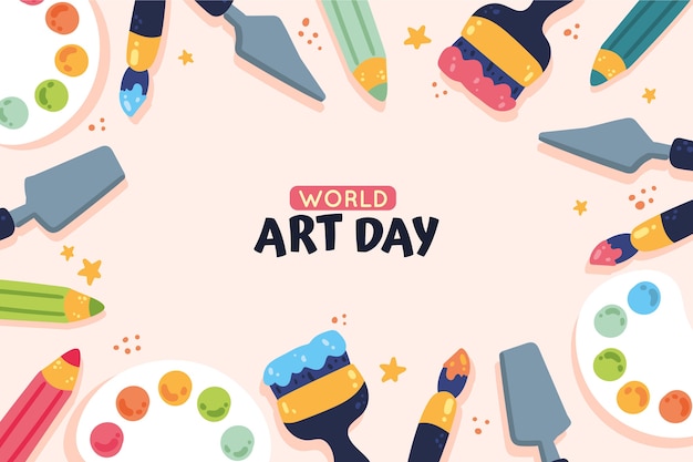 Free vector flat world art day background