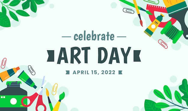 Free vector flat world art day background