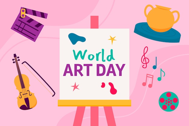 Free vector flat world art day background