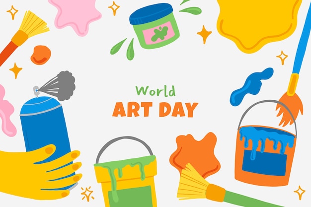 Free vector flat world art day background