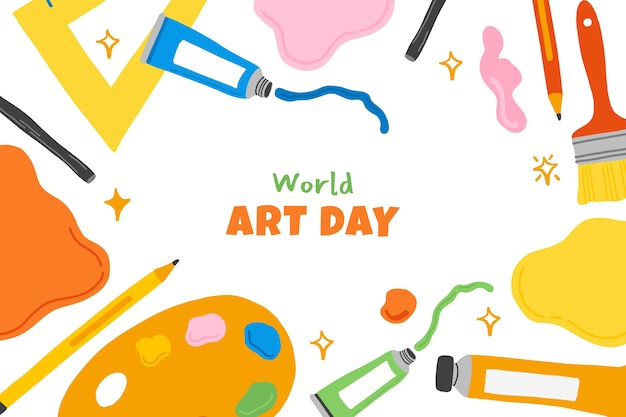 Free vector flat world art day background