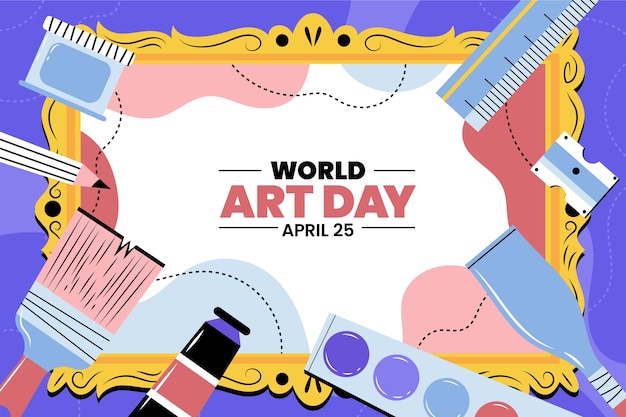 Free vector flat world art day background