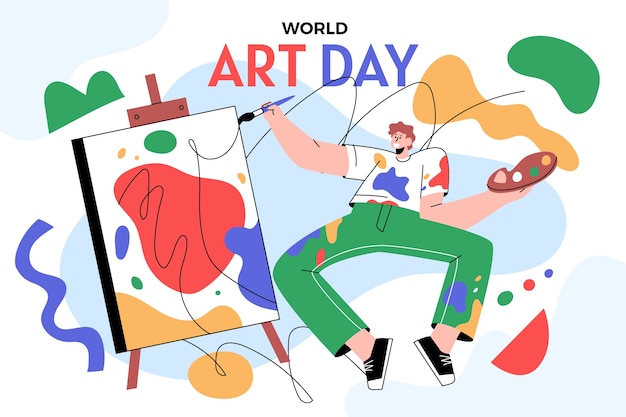 Free vector flat world art day background