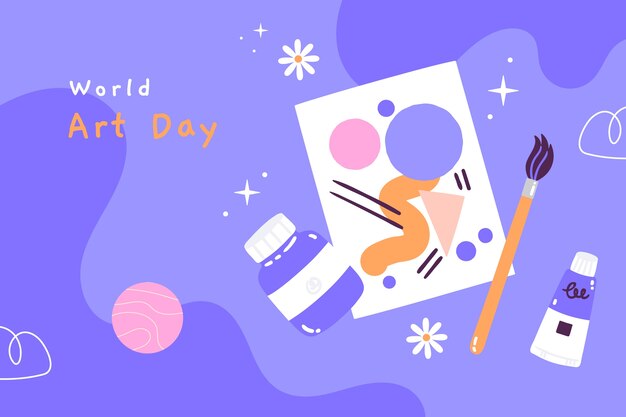 Free vector flat world art day background