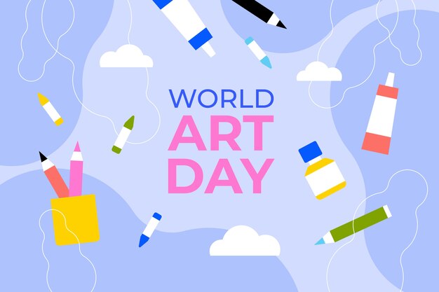 Flat world art day background