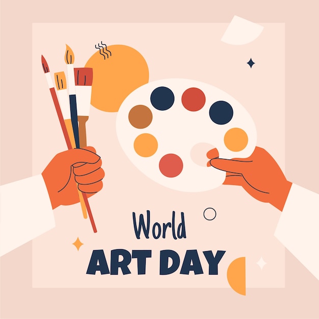 Free vector flat world art day illustration