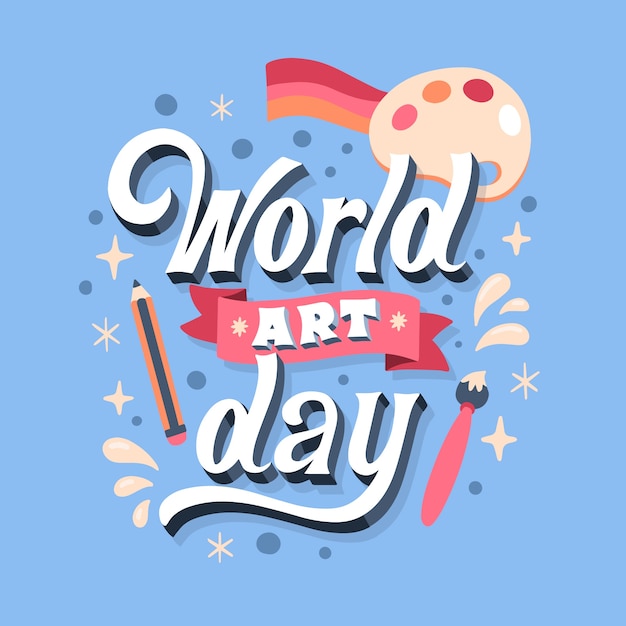 Vettore gratuito illustrazione della giornata mondiale dell'arte piatta