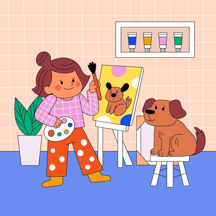ฟรี Vector flat world art day illustration