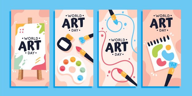 flat world art day instagram stories collection