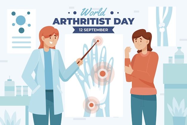 Flat world arthritis day background