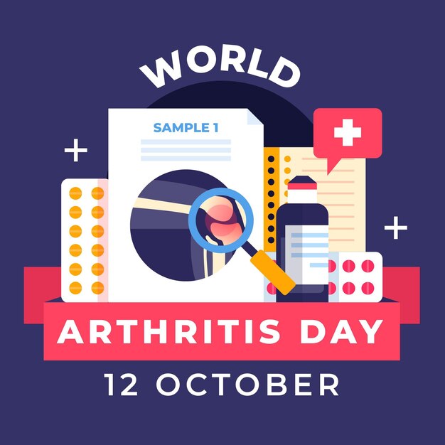 Flat world arthritis day illustration