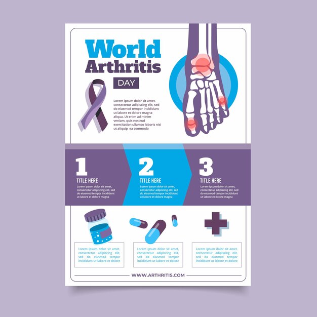 Flat world arthritis day vertical poster template