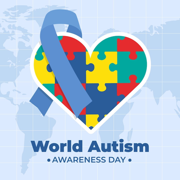 Free Vector flat world autism awareness day illustration