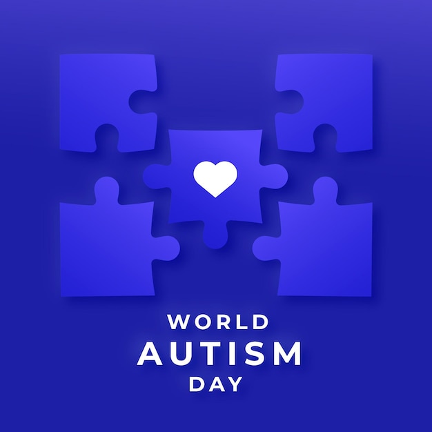 Flat world autism awareness day illustration