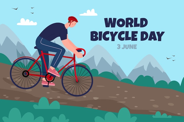 Flat world bicycle day background