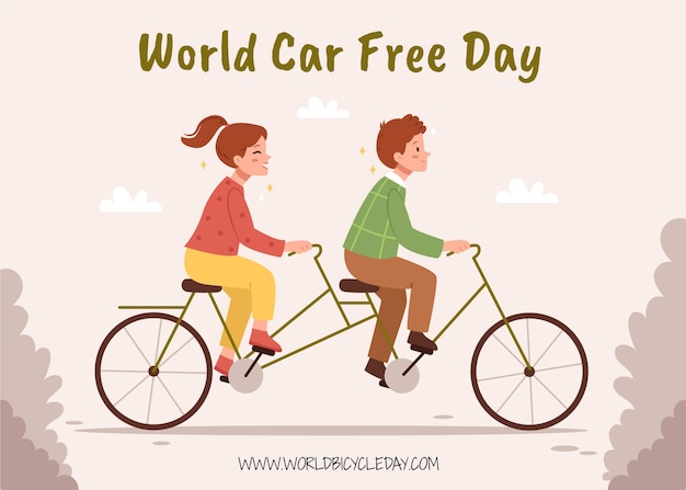 Free vector flat world bicycle day background